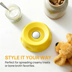 Multifunctional Pet Lick Bowl Slow Feeder with Rolling Ball Anti-Slip Strong Suction Cups Oral Care Tongue Cleaning Mess-Free Liquid Treat Bowl Stress Relief Enrichment Feeding Bowl Universal for Cat Puppy Medium Large Dog Daily Pet Feeding Supplies