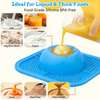 Slow Feeder Dog Bowl & Lick Mat for Liquid and Thick Treats, Anti-Slip Interactive Rolling Ball Lick Bowl, 5/6 Cup Feeder for Bone Broth, Yogurt and Supplements, Post-Op Recovery & Enrichment Toy for Dogs and Cats, Pet Stuff Dog Accessories