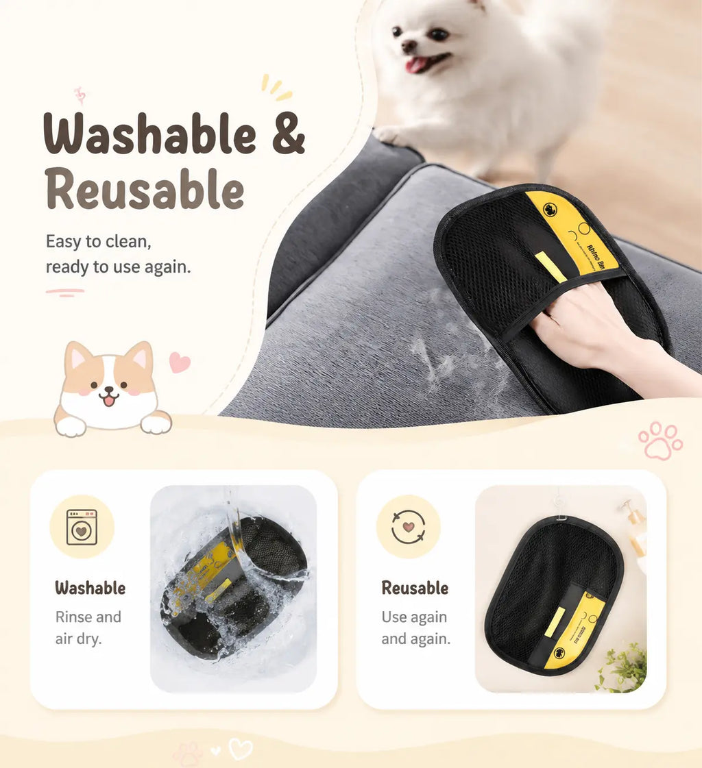 Upgraded Pet Hair Removal Gloves for Home Use, Close Fitting, Quick Hair Sticking, and Cleaning of Floating Hair