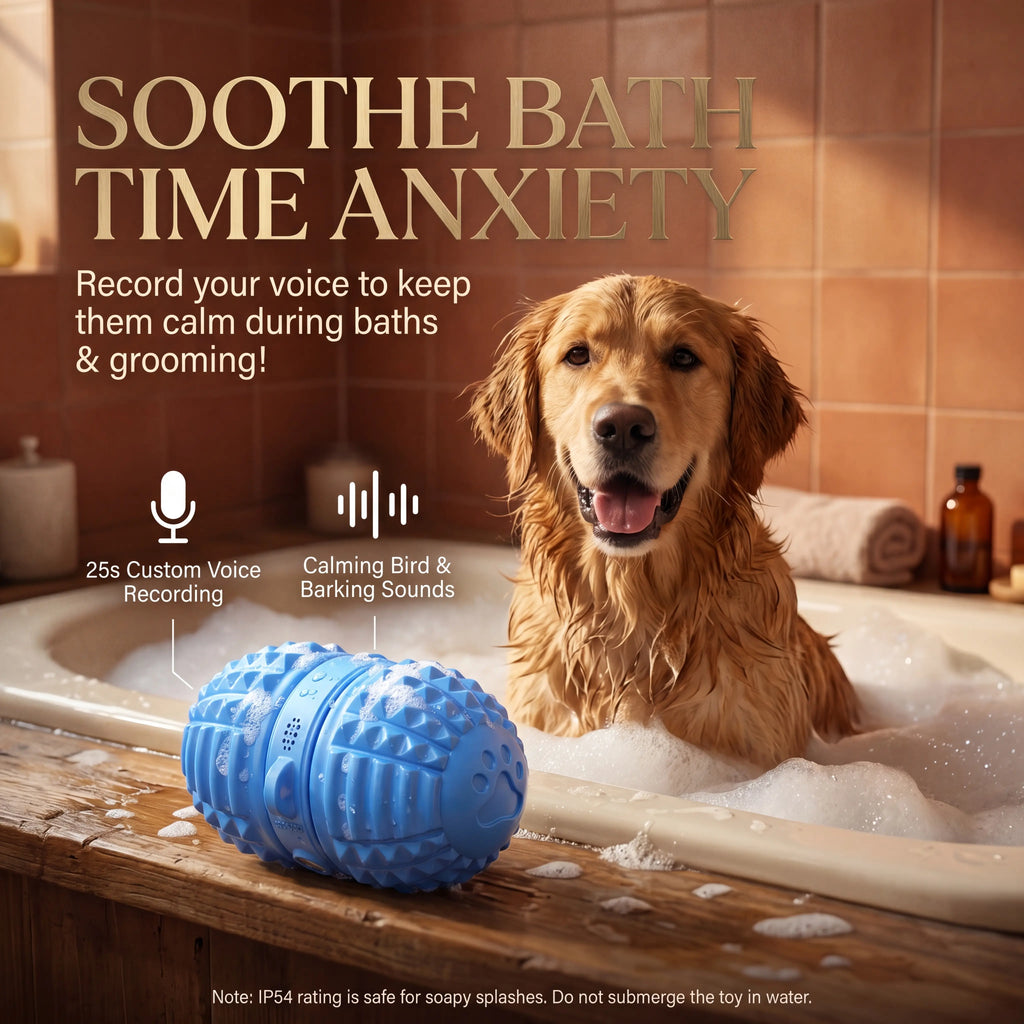 Smartwell Smart Interactive Dog Toy Motion Activated Moving Ball with 25 Second Voice Recording Quiet Mode for Small and Medium Dogs Indoor Play
