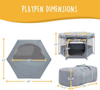 [Summervibes] Portable Pet Playpen, Foldable Dog Playpens for Indoor and Outdoor Exercise, Pop up Pet Fence with Carrying Case for Dogs/Puppies