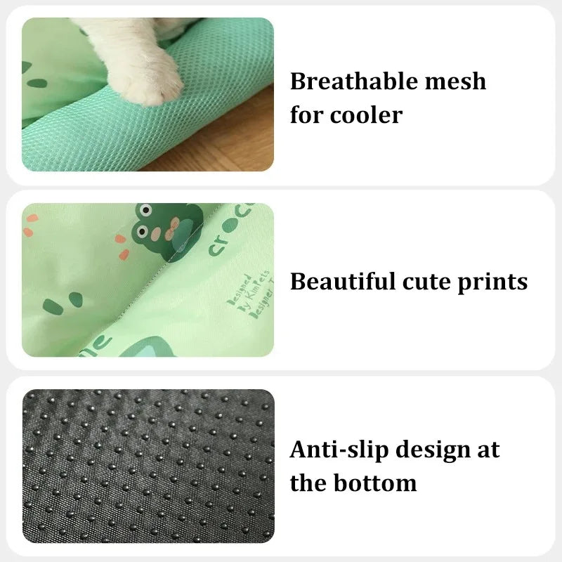 Summer Cooling Pet Cat Bed Cushion Ice Pad Dog Sleeping Square Mat for Puppy Dogs Cats Pet Kennel Top Quality Cool Cold