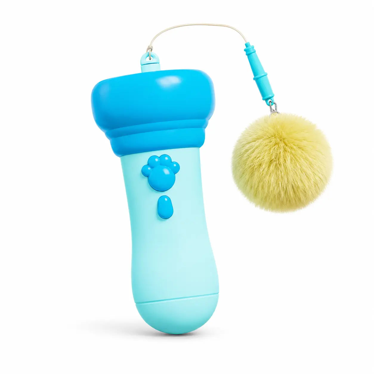 Electric Cat Teaser Toy with Fluffy Pom Balls, Interactive Handheld Cat Wand Toy for Indoor Cats and Kittens