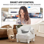 Best Seller | TAYACICY Open-Top Self - Cleaning Litter Box Smart Automatic with App Control for Multiple Cats Large-Capacity Large Waste Bin Cream White 10.5L Capacity Dual Safety Sensors Odor Control Includes 2 Roll Liners