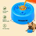 Normon Slow Feeder Dog Bowl with Suction Base, No-Spill Dog Lick Bowl for Bone Broth, Yogurt & Liquid Treats, Rolling Ball Pet Feeding Bowl for Puppies, Small Medium Large Dogs