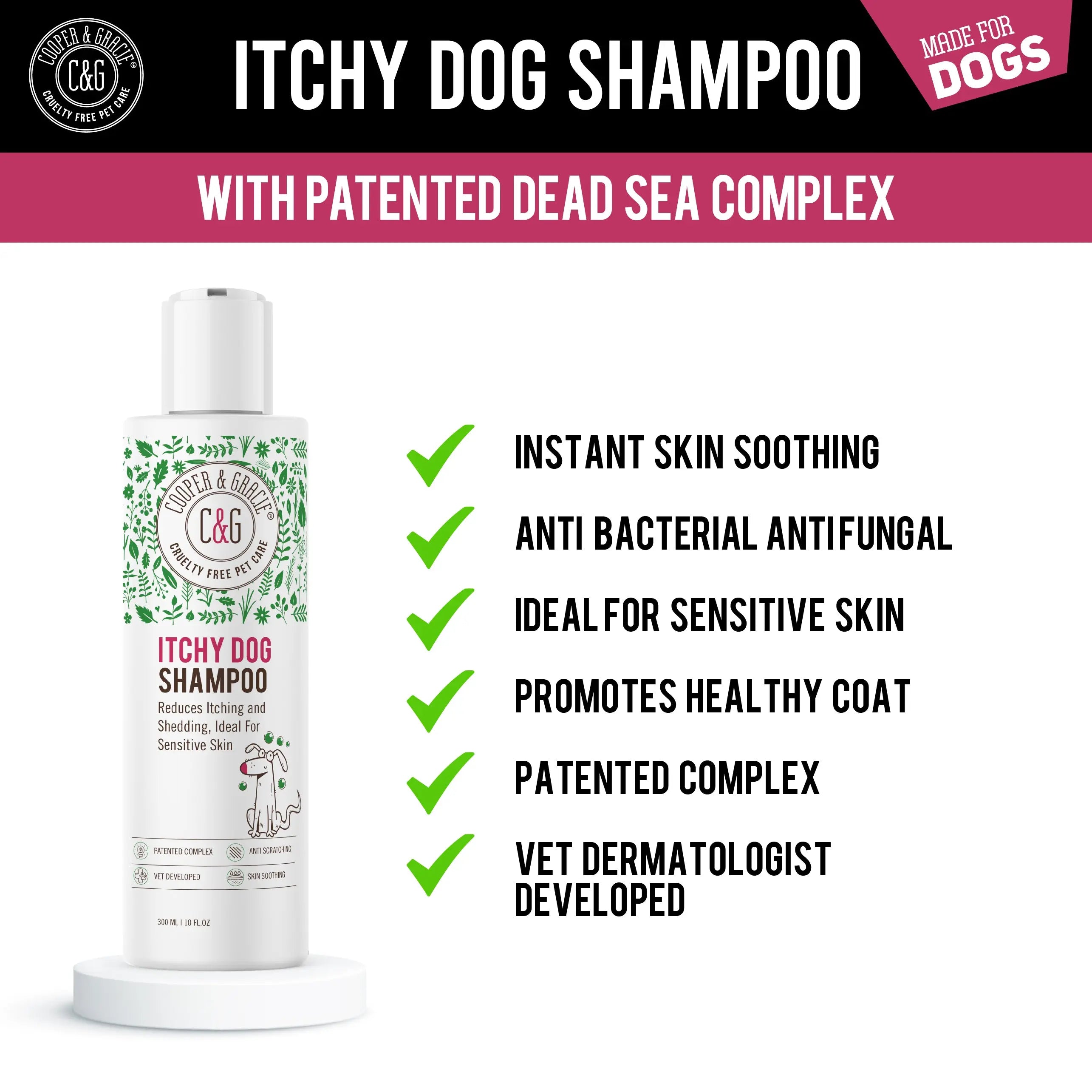 Dead Sea Itchy Dog Shampoo – 300Ml | Soothes Irritation & Supports Skin Hygiene