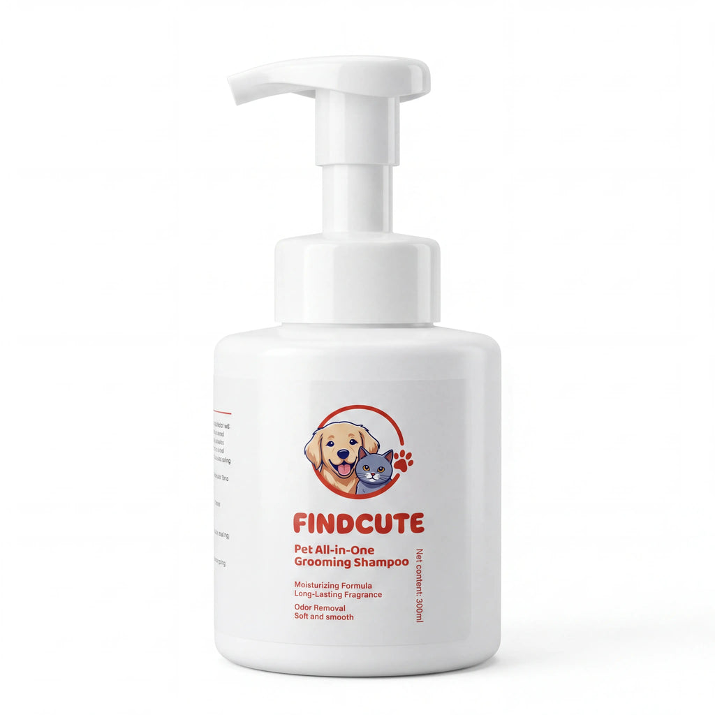 FINDCUTE 10Oz All-In-1 Grooming Pet Shampoo - Pet Grooming Products for Dogs & Cats, Odor Removal, Dirt Cleaning, Itch Relief, Tangled Hair Softening, Moisturizes Coat, Long-Lasting Fresh Scent