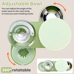 Kacoomi 2 Pack Gravity Pet Feeder and Water Dispenser Set for Cats and Small Dogs, Large Capacity with Stainless Steel Bowl