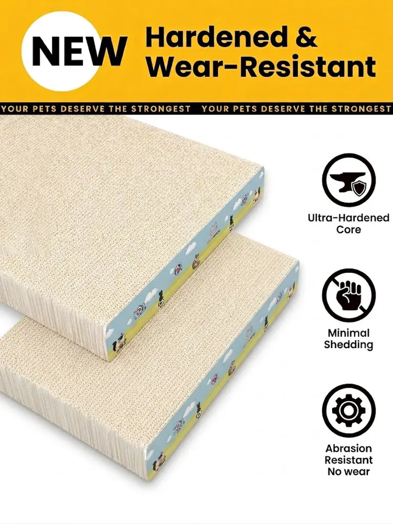 【Dealsforyoudays】Vertical L-Shaped Cat Scratcher Couch Furniture Protector, Upgraded Sturdy Cardboard Cat Scratching Pad, High-Density Hardened Plant Fiber Cat Ramp with Bell Toy Ball for Wall Corner