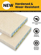 【Dealsforyoudays】Vertical L-Shaped Cat Scratcher Couch Furniture Protector, Upgraded Sturdy Cardboard Cat Scratching Pad, High-Density Hardened Plant Fiber Cat Ramp with Bell Toy Ball for Wall Corner