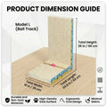 【Dealsforyoudays】Vertical L-Shaped Cat Scratcher Couch Furniture Protector, Upgraded Sturdy Cardboard Cat Scratching Pad, High-Density Hardened Plant Fiber Cat Ramp with Bell Toy Ball for Wall Corner