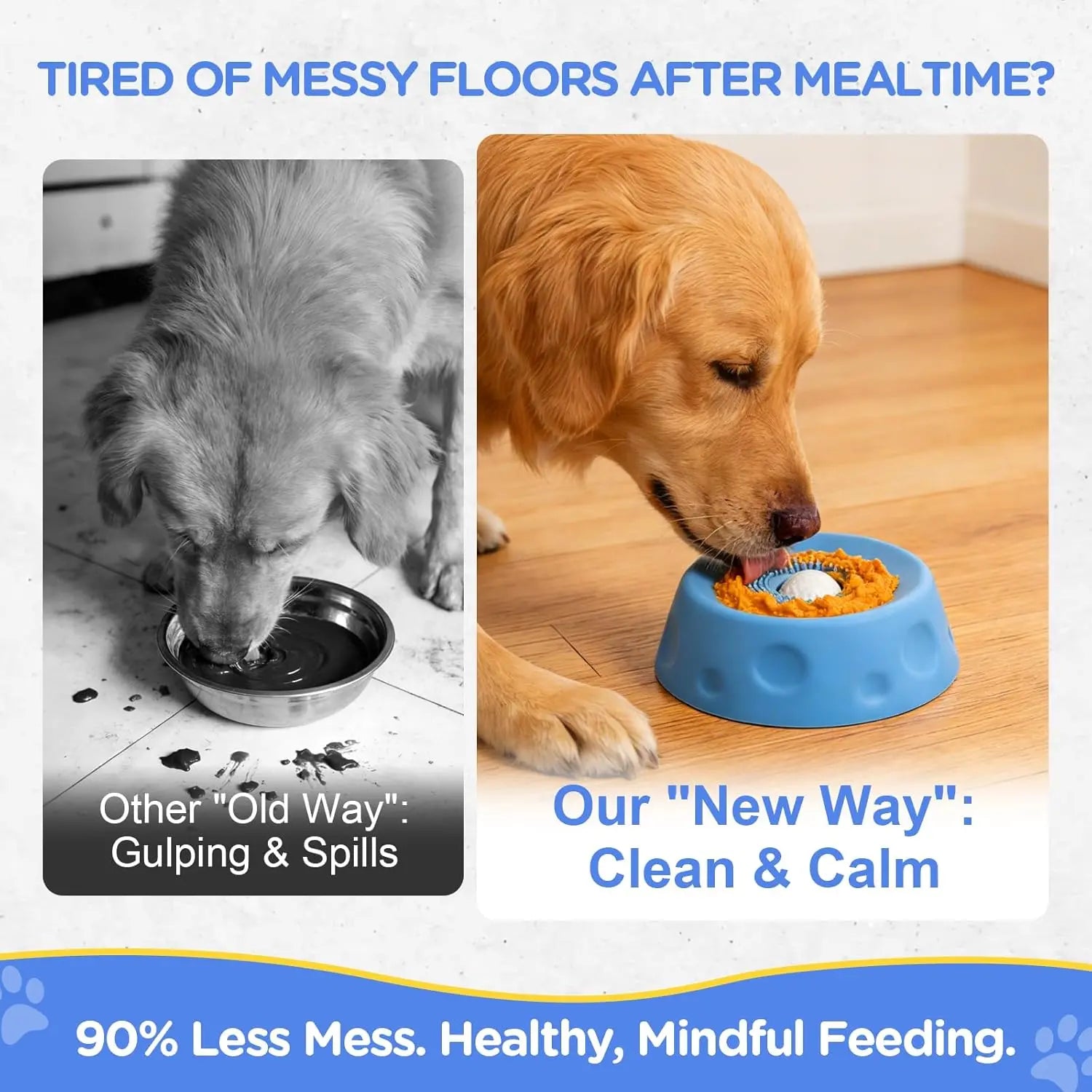 Multifunctional Pet Lick Bowl Slow Feeder with Rolling Ball Anti-Slip Strong Suction Cups Oral Care Tongue Cleaning Mess-Free Liquid Treat Bowl Stress Relief Enrichment Feeding Bowl Universal for Cat Puppy Medium Large Dog Daily Pet Feeding Supplies