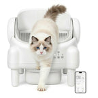 Best Seller | TAYACICY Open-Top Self - Cleaning Litter Box Smart Automatic with App Control for Multiple Cats Large-Capacity Large Waste Bin Cream White 10.5L Capacity Dual Safety Sensors Odor Control Includes 2 Roll Liners