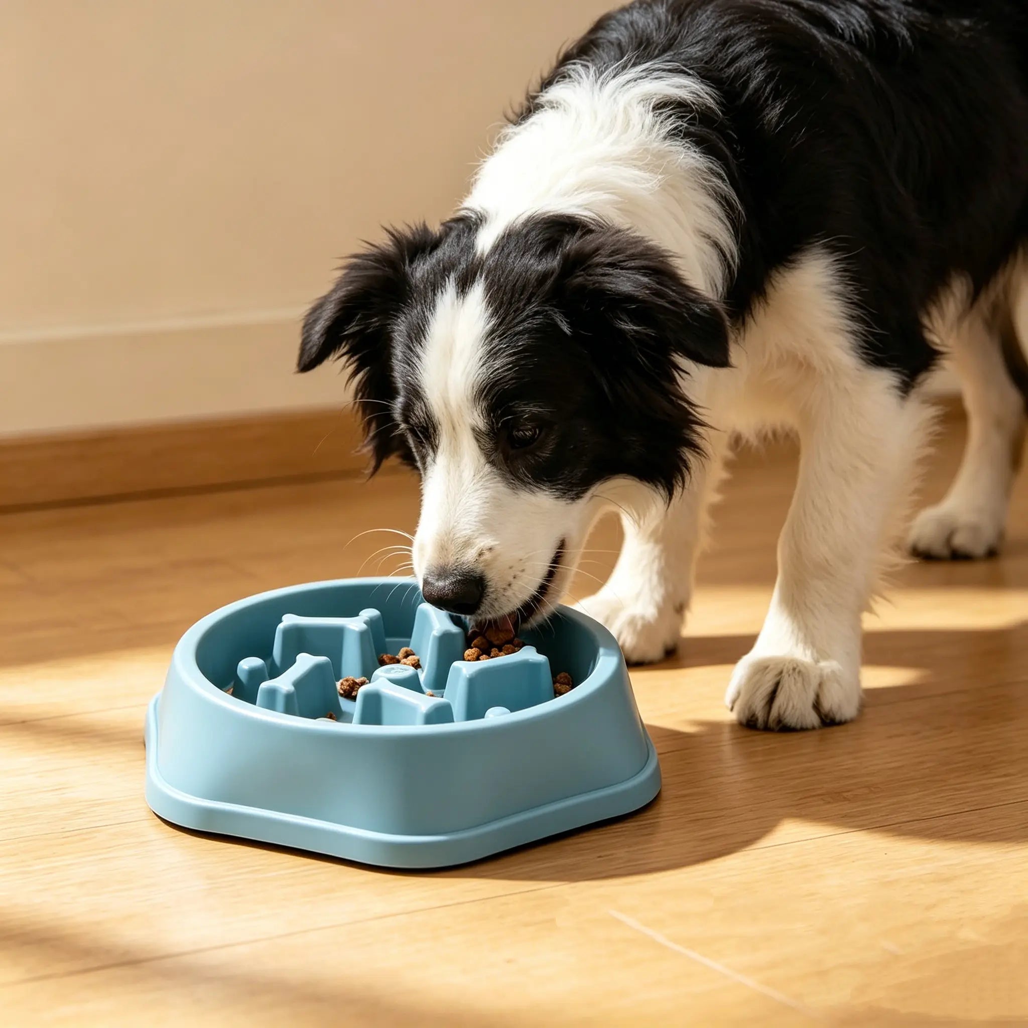 Slow Feed Pet Bowl for Dogs Cats Anti-Choking Slow-Eater Dish with Anti-Skid Base Durable Plastic Food Dish for Puppies Pets Prevent Gagging Messes Slobber Stopper Water Feeding Treat Liquid Calm
