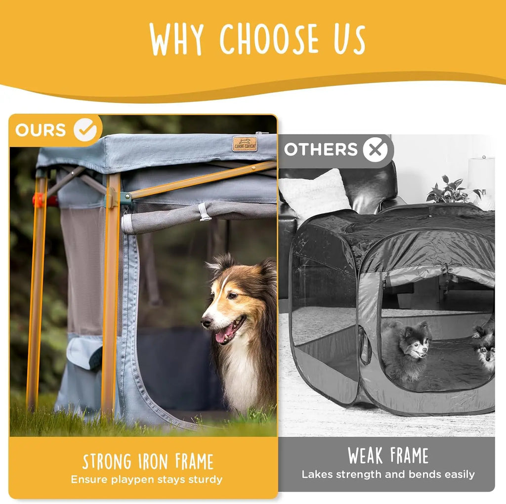 [Summervibes] Portable Pet Playpen, Foldable Dog Playpens for Indoor and Outdoor Exercise, Pop up Pet Fence with Carrying Case for Dogs/Puppies