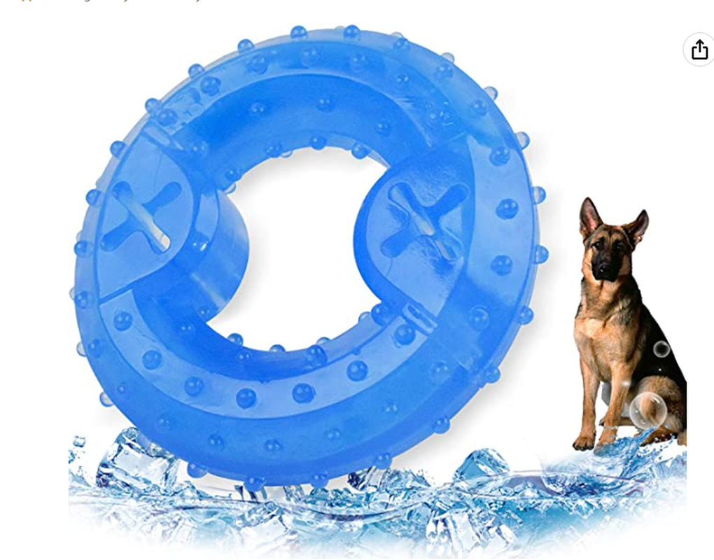Dog Cooling Toy Puppy Teething Ring Freeze Dogs Chew Toy for Summer Tough Durable Pet Toys