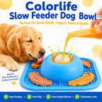 Slow Feeder Dog Bowl & Lick Mat for Liquid and Thick Treats, Anti-Slip Interactive Rolling Ball Lick Bowl, 5/6 Cup Feeder for Bone Broth, Yogurt and Supplements, Post-Op Recovery & Enrichment Toy for Dogs and Cats, Pet Stuff Dog Accessories