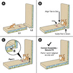 【Dealsforyoudays】Vertical L-Shaped Cat Scratcher Couch Furniture Protector, Upgraded Sturdy Cardboard Cat Scratching Pad, High-Density Hardened Plant Fiber Cat Ramp with Bell Toy Ball for Wall Corner
