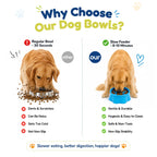 Non-Slip Slow Feeder Dog Bowl for Liquid Treats, Built-In Rolling Lick Ball, No Spill Yogurt & Peanut Butter Feeder, Keeps Bowl in Place While Dogs Lick