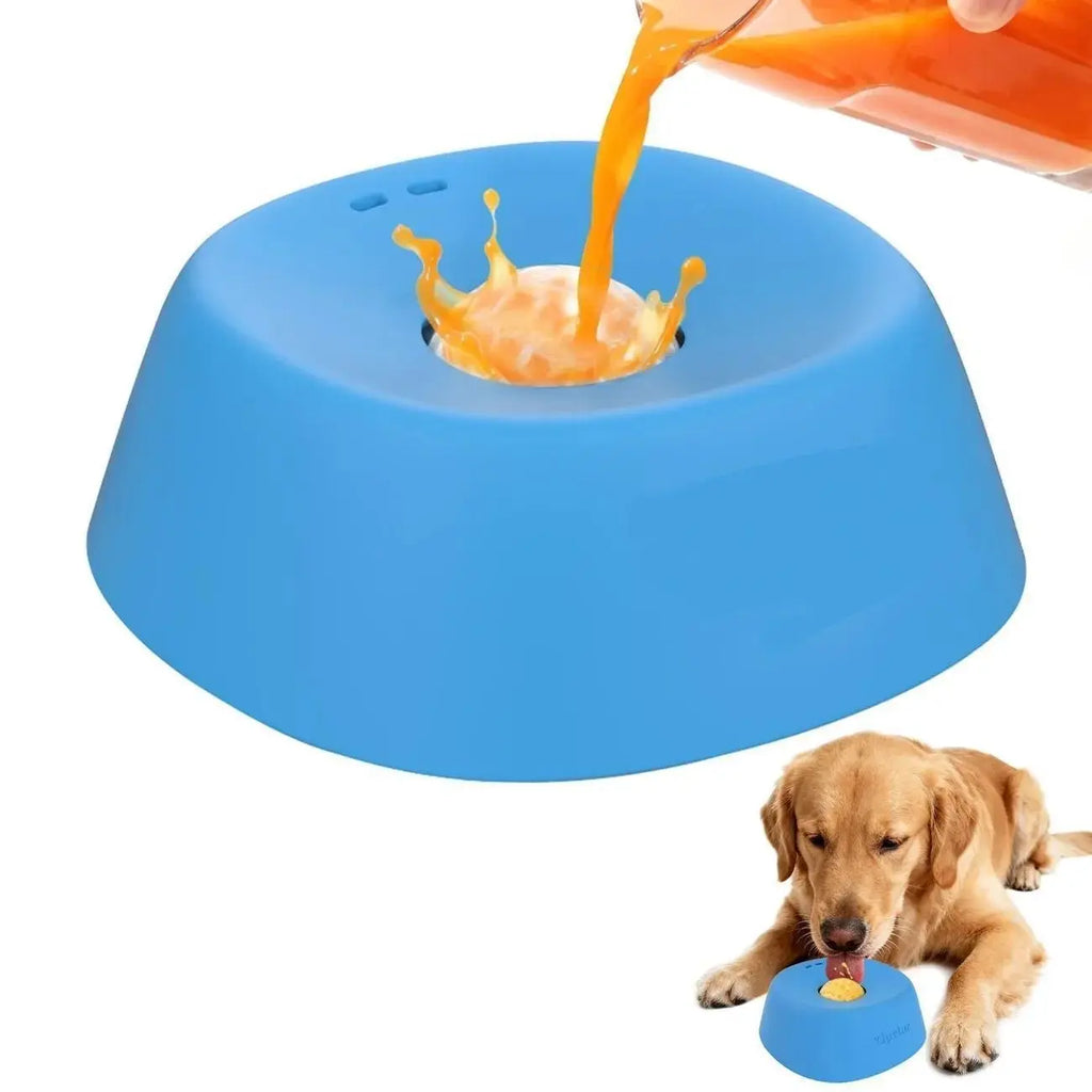 Multifunctional Pet Lick Bowl Slow Feeder with Rolling Ball Anti-Slip Strong Suction Cups Oral Care Tongue Cleaning Mess-Free Liquid Treat Bowl Stress Relief Enrichment Feeding Bowl Universal for Cat Puppy Medium Large Dog Daily Pet Feeding Supplies