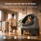 ABRCT L1 Open Top Automatic Self-Cleaning Litter Box, Electronic Hands-Free Smart Robot Litter Box, App Control, Safe Anti-Pinch Sensors, Included Liner, for Medium-Sized Cats, Automatic Litter Box