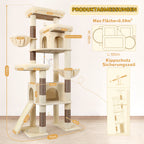 DESKAT 78 Inch Heavy-Duty Cat Tree Tower for Large Cats, Sturdy Multi-Level Cat Furniture with Condos & Scratching Posts