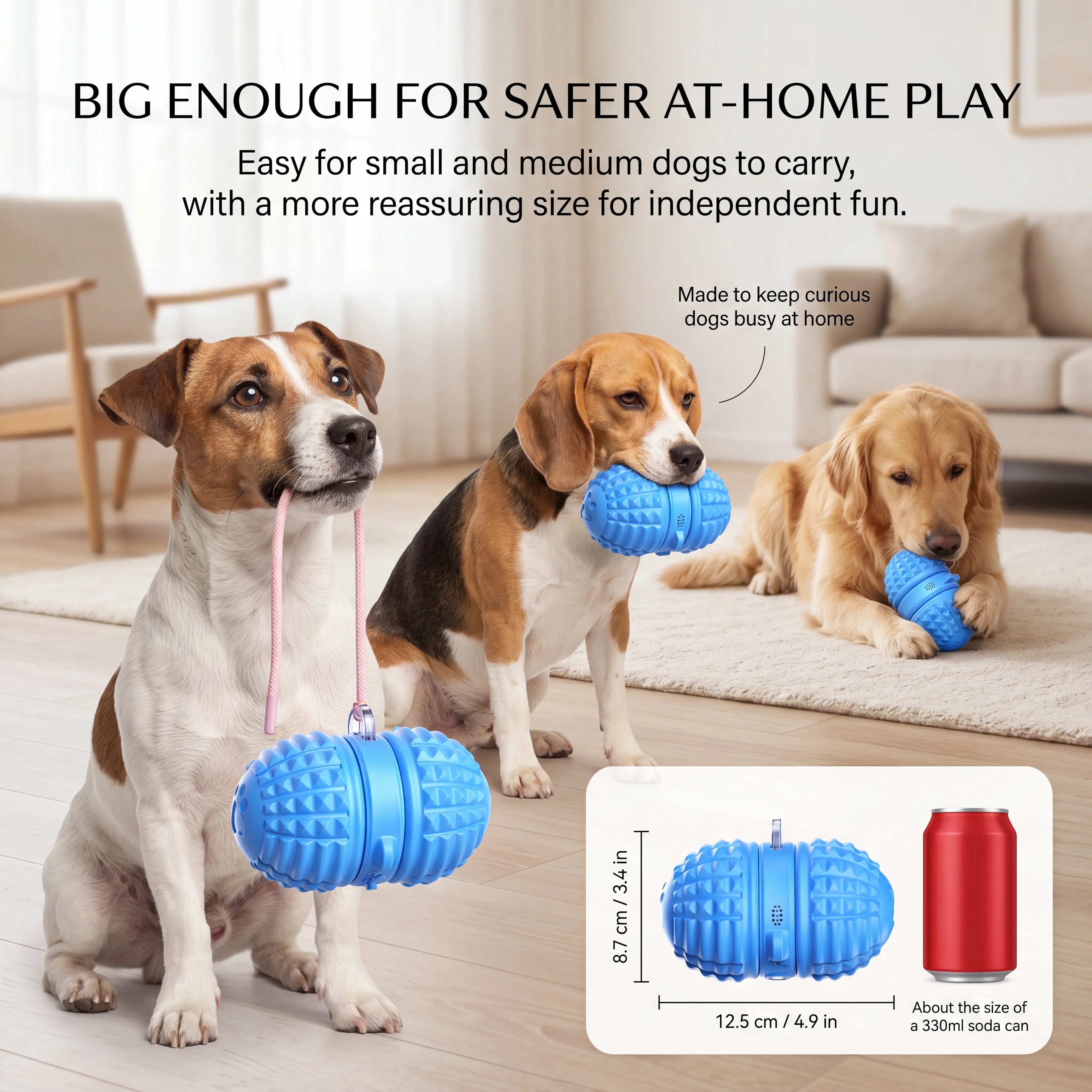 Smartwell Smart Interactive Dog Toy Motion Activated Moving Ball with 25 Second Voice Recording Quiet Mode for Small and Medium Dogs Indoor Play
