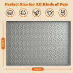 Pawtners 2-Pack Large Silicone Dog Food Mat with Raised Edge, Waterproof Non-Slip Pet Feeding Mat for Floors, Dog Bowl Mat for Food and Water, Spill Proof Cat & Dog Feeding Placemat, Easy Clean, 34 X 22, Gray