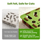 Potaroma Felt Maze Cat Puzzle Toy, Interactive Hide-And-Seek Box with 3 Jingle Balls, Indoor Enrichment Hunting Play for Kittens & Adult Cats to Relieve Boredom & Burn Energy