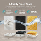 Cfume 2026 New Model Smart Infrared Sensor Automatic Water Dispensing Fountains for Cats - 304 Stainless Steel 3L 5000Mah Pump-Free Design with 4-Layer Filtration, Ultra-Quiet, Dry-Burn Prevention, Water Level Indicator