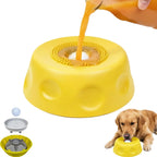 Multifunctional Pet Lick Bowl Slow Feeder with Rolling Ball Anti-Slip Strong Suction Cups Oral Care Tongue Cleaning Mess-Free Liquid Treat Bowl Stress Relief Enrichment Feeding Bowl Universal for Cat Puppy Medium Large Dog Daily Pet Feeding Supplies