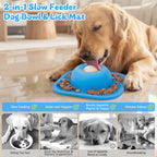 Slow Feeder Dog Bowl & Lick Mat for Liquid and Thick Treats, Anti-Slip Interactive Rolling Ball Lick Bowl, 5/6 Cup Feeder for Bone Broth, Yogurt and Supplements, Post-Op Recovery & Enrichment Toy for Dogs and Cats, Pet Stuff Dog Accessories