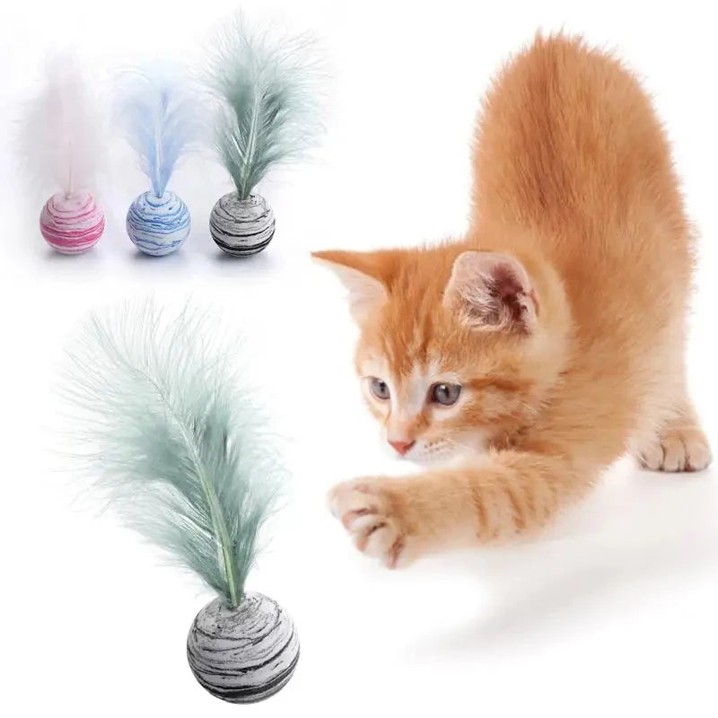 Cat Feather Ball Toy Set
