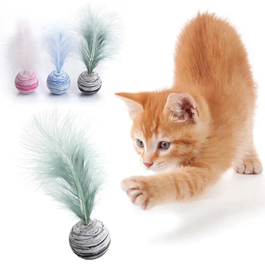 Cat Feather Ball Toy Set