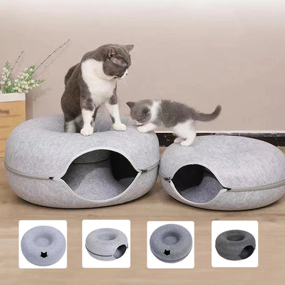 Felt Donut Cat Tunnel Bed
