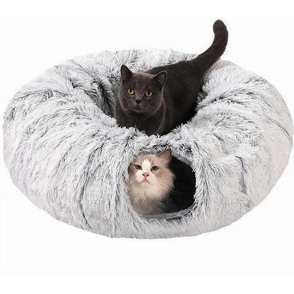 2-in-1 Plush Cat Tunnel Nest