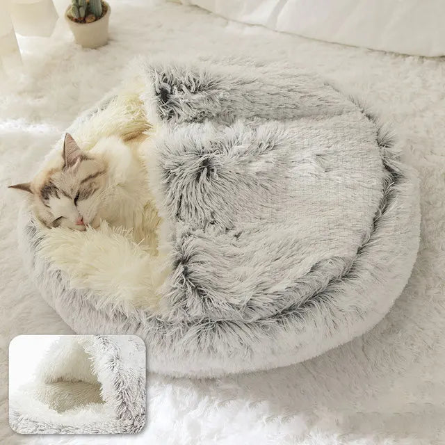 2-in-1 Round Plush Pet Bed