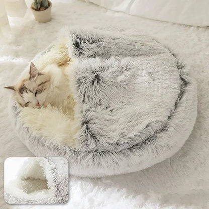 2-in-1 Round Plush Pet Bed