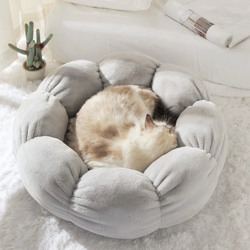 Plush Flower Cat Bed