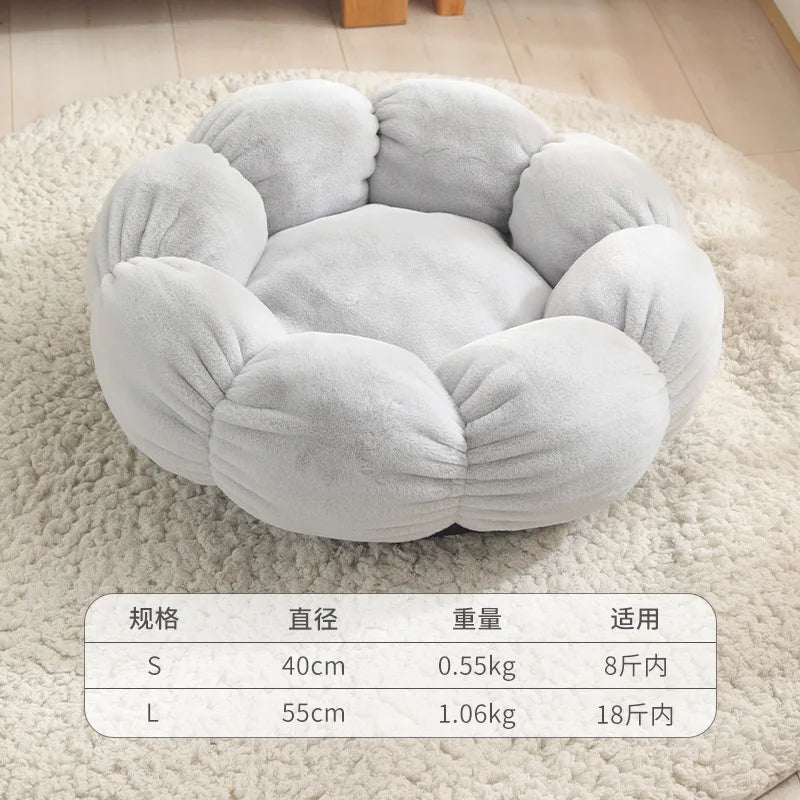 Plush Flower Cat Bed