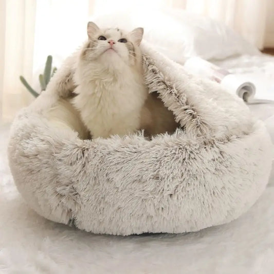 2-in-1 Round Plush Pet Bed