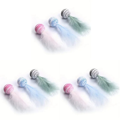 Cat Feather Ball Toy Set