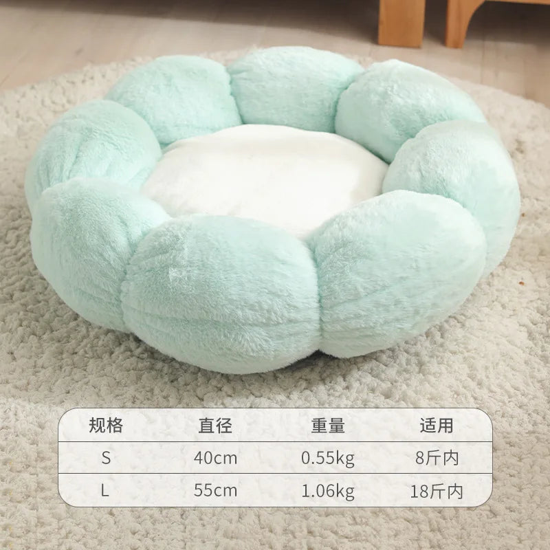 Plush Flower Cat Bed