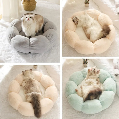 Plush Flower Cat Bed