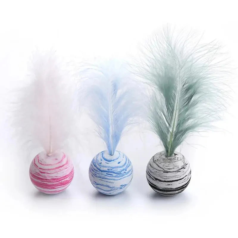 Cat Feather Ball Toy Set