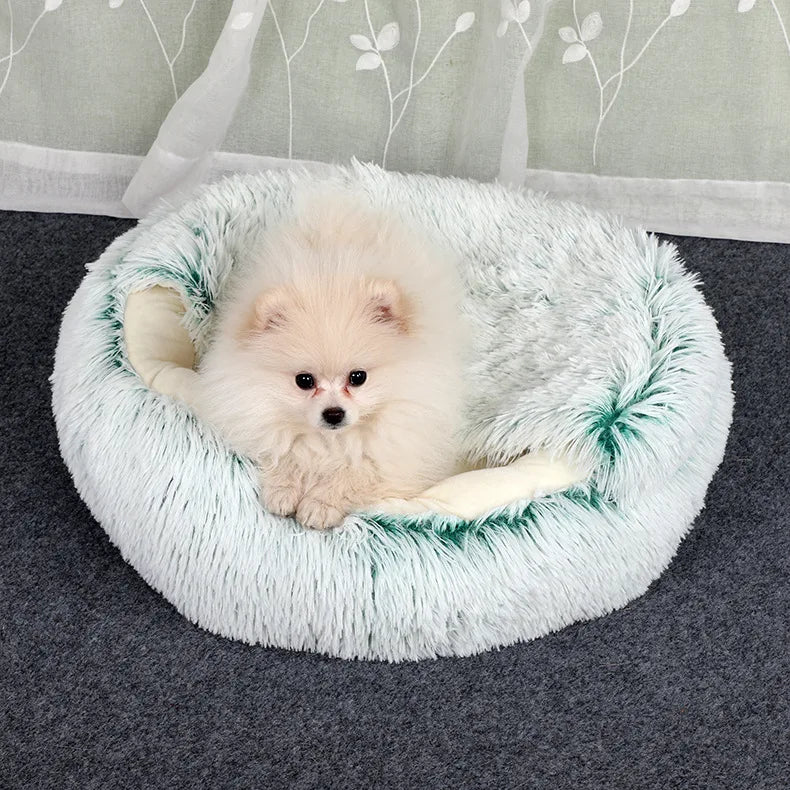 2-in-1 Round Plush Pet Bed