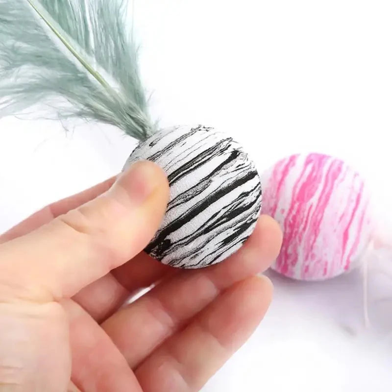 Cat Feather Ball Toy Set