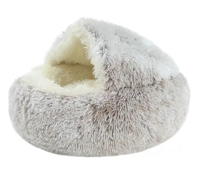 2-in-1 Round Plush Pet Bed