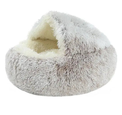 2-in-1 Round Plush Pet Bed