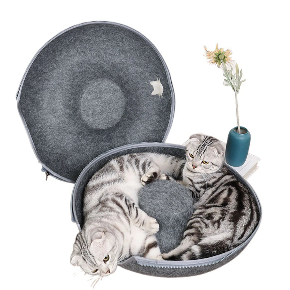 Felt Donut Cat Tunnel Bed